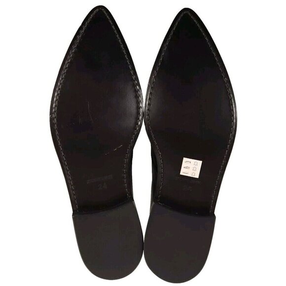 COMME des GARCONS HOMME PLUS Pointed Toe Leather Loafers 24 US 6 Black CDG New - Picture 5 of 9